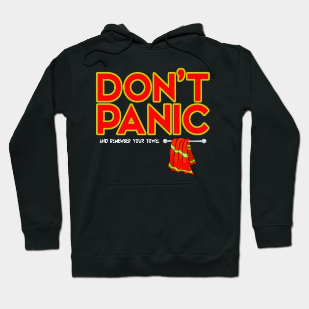 Don't Panic with towel Hoodie by tone